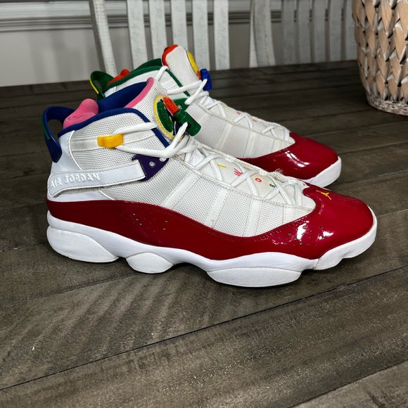 Nike Air Jordan 6 Rings Multicolor Sneakers Sz 13 - Picture 2 of 7